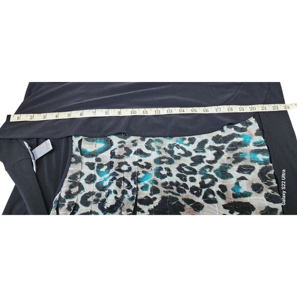 VTG CJ Banks 2 in1 Twinset Top Black With Multi Color Ruffled Animal Print W S - Picture 10 of 10